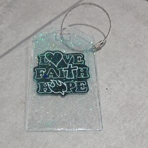 🧳🎒✨️Glittery Love Faith Hope Luggage/Backpack Tag